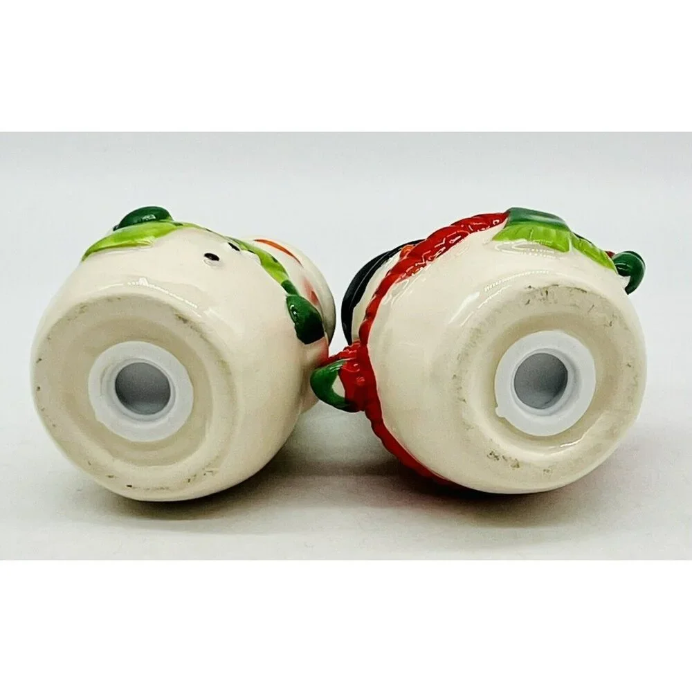Celebrations By Mikasa Snowmen Salt Pepper Shakers Hand‎ Painted Ceramic Winter